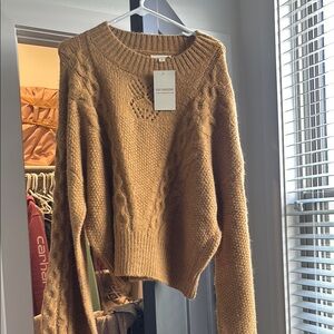 Camel Cable Knit Sweater